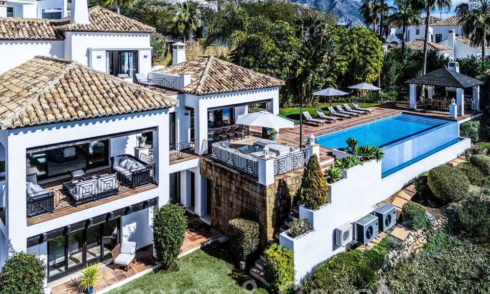 Mediterranean luxury villa for sale with golf and sea views in a gated urbanization in La Quinta, Marbella - Benahavis 66731