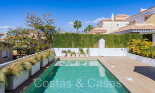 Spanish, semi-detached luxury villa with sea views for sale in the gated golf community of Santa Clara in East Marbella 67057 