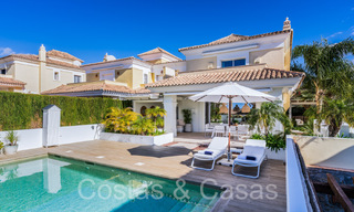 Spanish, semi-detached luxury villa with sea views for sale in the gated golf community of Santa Clara in East Marbella 67058 