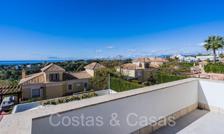 Spanish, semi-detached luxury villa with sea views for sale in the gated golf community of Santa Clara in East Marbella 67069 