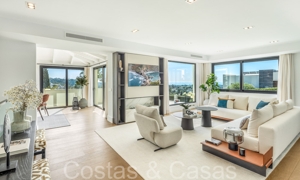 Stylishly renovated luxury villa with sea views for sale in Nueva Andalucia's golf valley, Marbella 67748