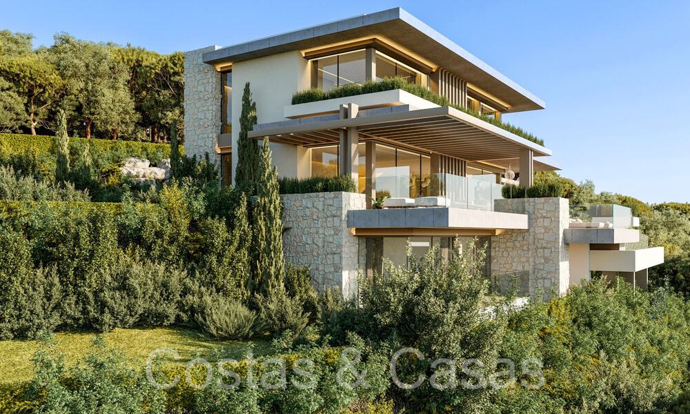 Building plot + project for an advanced new build villa for sale in an exclusive gated urbanization in the hills near Marbella 67797