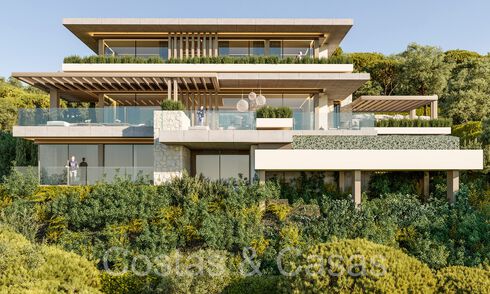 Building plot + project for an advanced new build villa for sale in an exclusive gated urbanization in the hills near Marbella 67798
