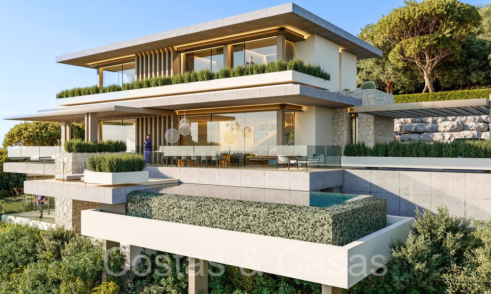 Building plot + project for an advanced new build villa for sale in an exclusive gated urbanization in the hills near Marbella 67799