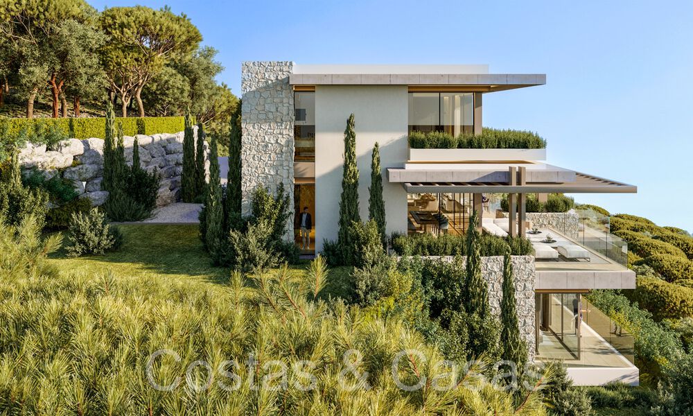 Building plot + project for an advanced new build villa for sale in an exclusive gated urbanization in the hills near Marbella 67800