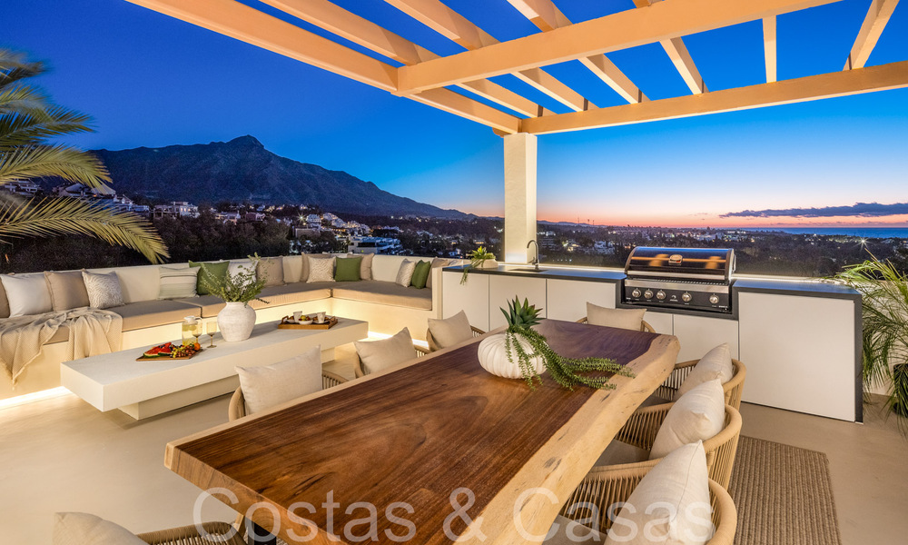 Prime duplex penthouse with panoramic sea views and private plunge pool for sale in Nueva Andalucia, Marbella 69451
