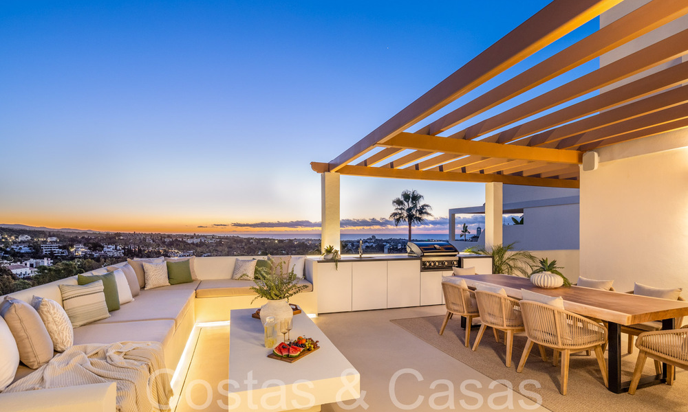 Prime duplex penthouse with panoramic sea views and private plunge pool for sale in Nueva Andalucia, Marbella 69453