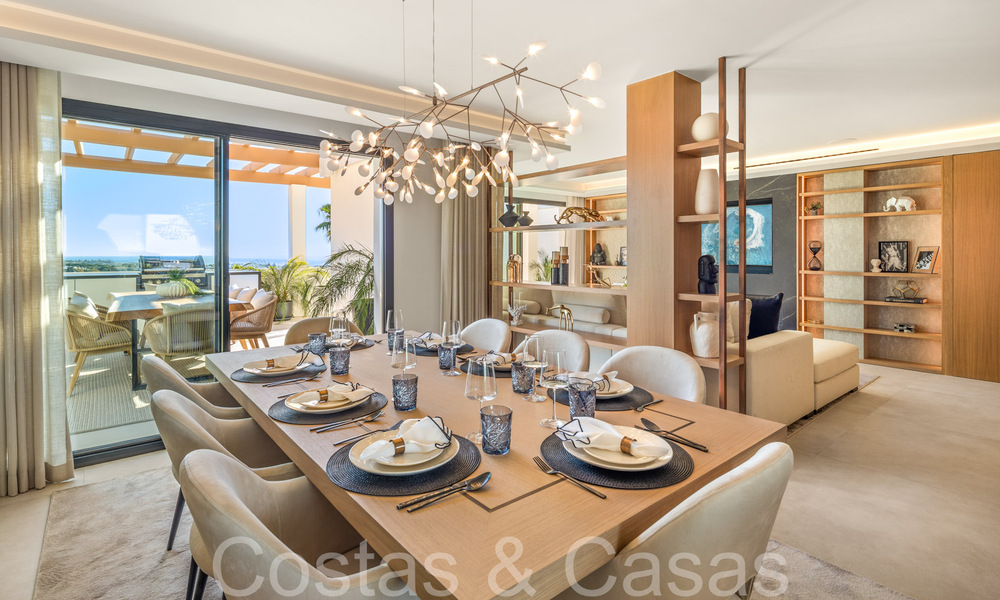 Prime duplex penthouse with panoramic sea views and private plunge pool for sale in Nueva Andalucia, Marbella 69471