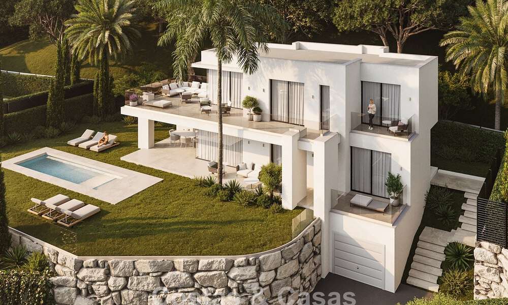 7 advanced new build villas with panoramic sea views for sale in the hills of Mijas Pueblo, Costa del Sol 787753