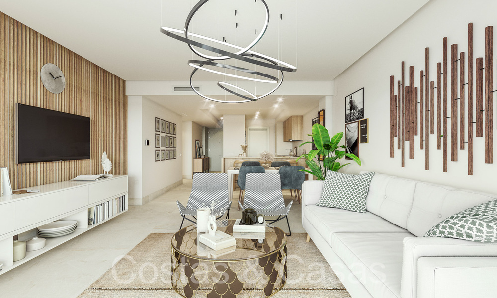 Modern new build apartments in contemporary style for sale with spacious terrace and beautiful sea views in Benahavis - Marbella 70125