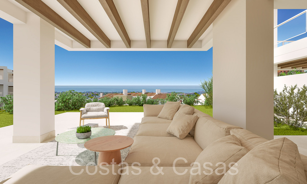 Modern new build apartments in contemporary style for sale with spacious terrace and beautiful sea views in Benahavis - Marbella 70133