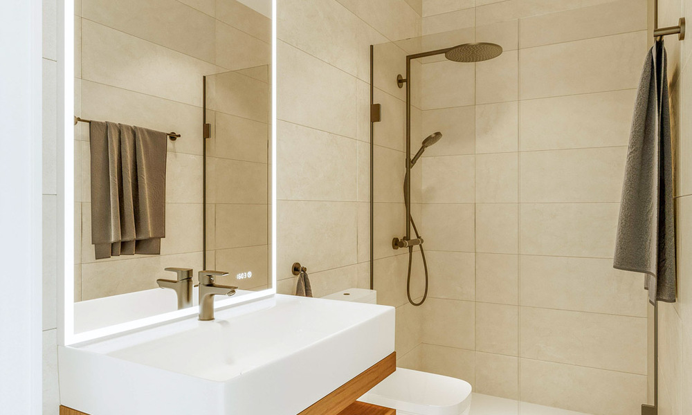 Opportunity! Modern innovative townhouses with private garden and sea view for sale in Fuengirola, Costa del Sol 70171