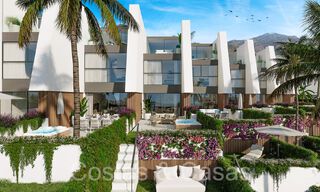 Opportunity! Modern innovative townhouses with private garden and sea view for sale in Fuengirola, Costa del Sol 70174 