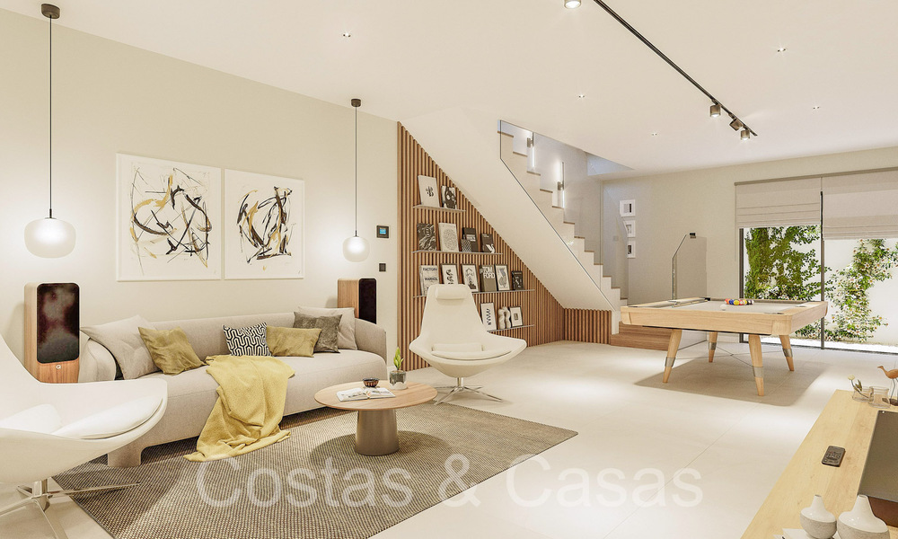 Opportunity! Modern innovative townhouses with private garden and sea view for sale in Fuengirola, Costa del Sol 70179