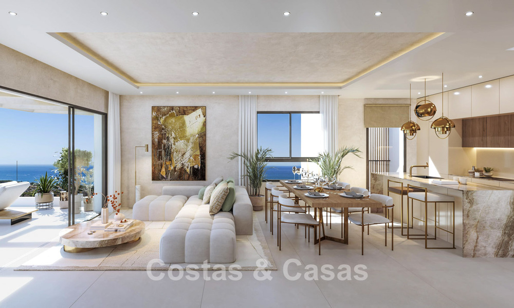 Advanced new build apartments with panoramic sea views for sale in Cabopino, east Marbella 793014