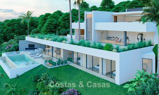 High-end designer villa with panoramic mountain and sea views for sale in a gated resort in Benahavis - Marbella 74908 