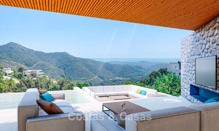High-end designer villa with panoramic mountain and sea views for sale in a gated resort in Benahavis - Marbella 74912 