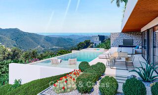 High-end designer villa with panoramic mountain and sea views for sale in a gated resort in Benahavis - Marbella 74913 