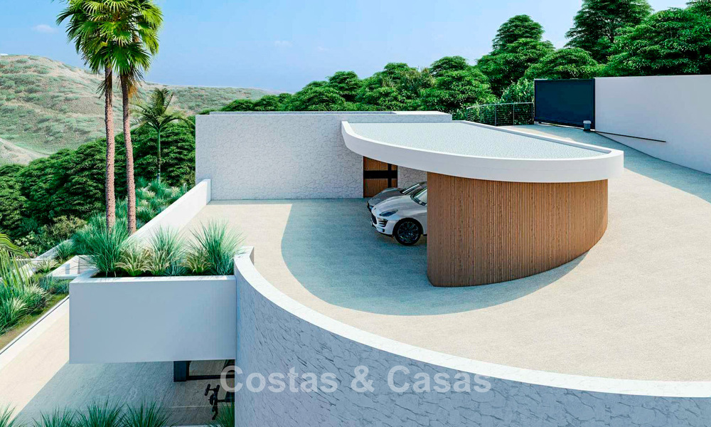 High-end designer villa with panoramic mountain and sea views for sale in a gated resort in Benahavis - Marbella 74914