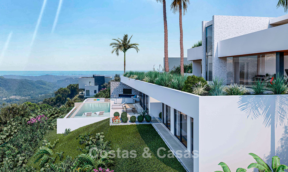 High-end designer villa with panoramic mountain and sea views for sale in a gated resort in Benahavis - Marbella 74915