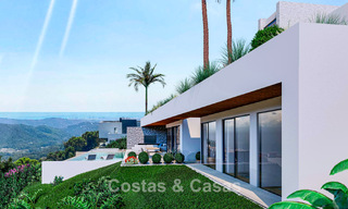 High-end designer villa with panoramic mountain and sea views for sale in a gated resort in Benahavis - Marbella 74916 