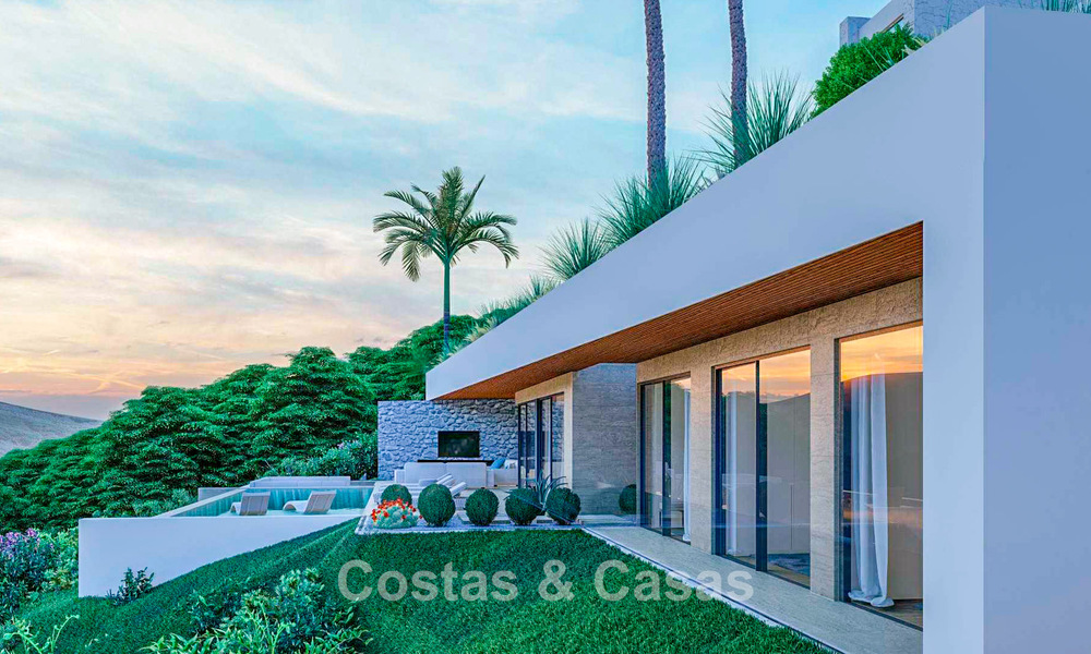 High-end designer villa with panoramic mountain and sea views for sale in a gated resort in Benahavis - Marbella 74919
