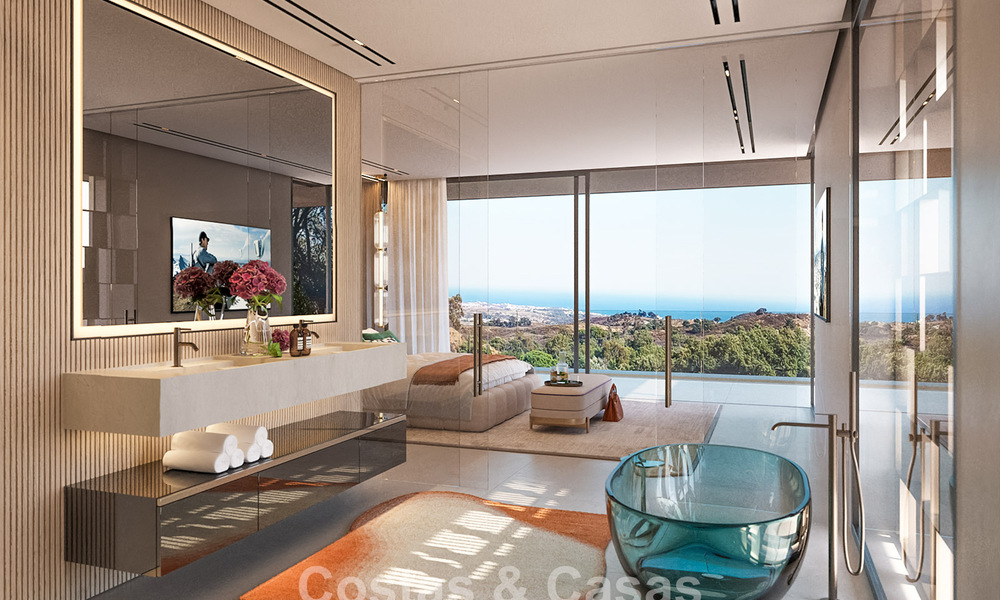 Semi-detached new build villas with panoramic sea views for sale in the hills of Marbella East 774554