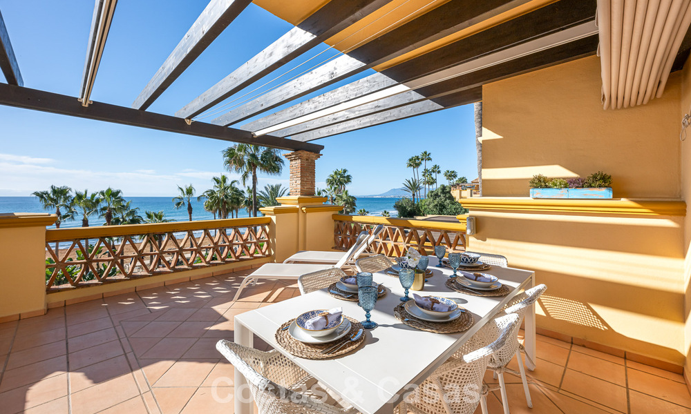 Spacious 3-bedroom apartment with panoramic sea views for sale in a beach complex east of Marbella centre 774700