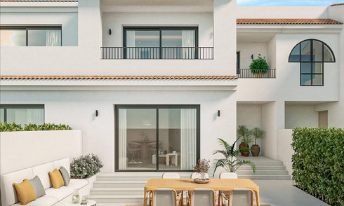 Contemporary Mediterranean style townhouse for sale within walking distance of the beach of San Pedro Playa, Marbella 774910