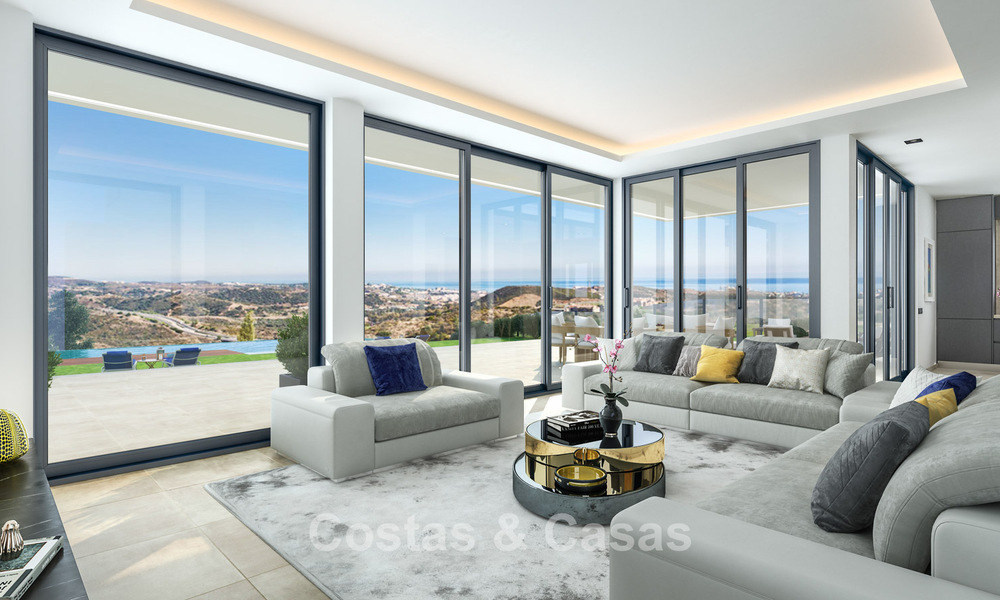Luxurious, modern new build villa with panoramic sea views for sale, frontline golf in Mijas, Costa del Sol 775013