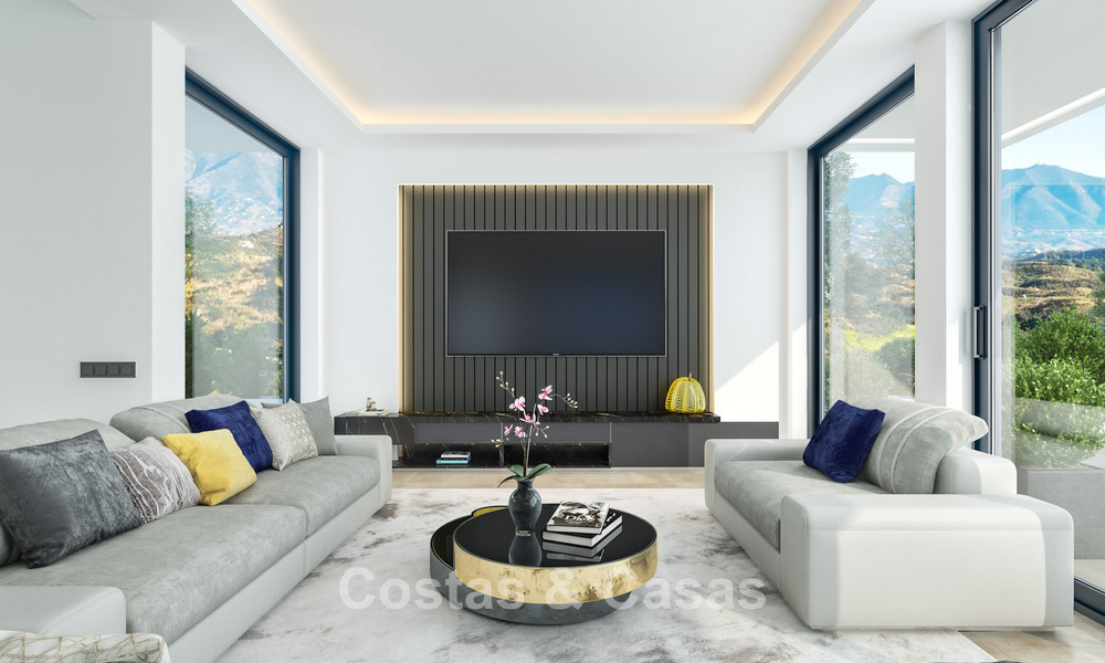 Luxurious, modern new build villa with panoramic sea views for sale, frontline golf in Mijas, Costa del Sol 775014