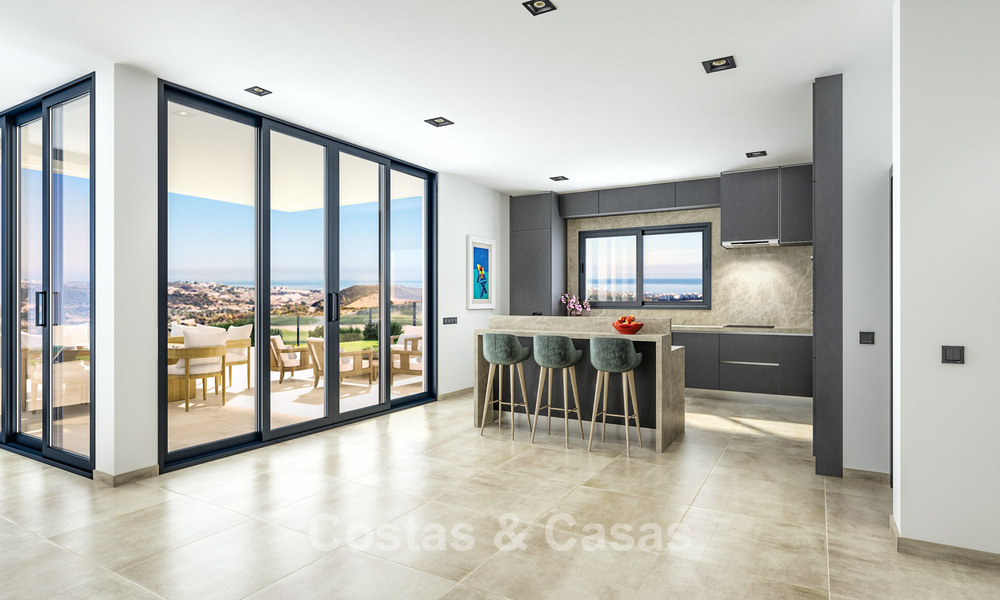 Luxurious, modern new build villa with panoramic sea views for sale, frontline golf in Mijas, Costa del Sol 775016