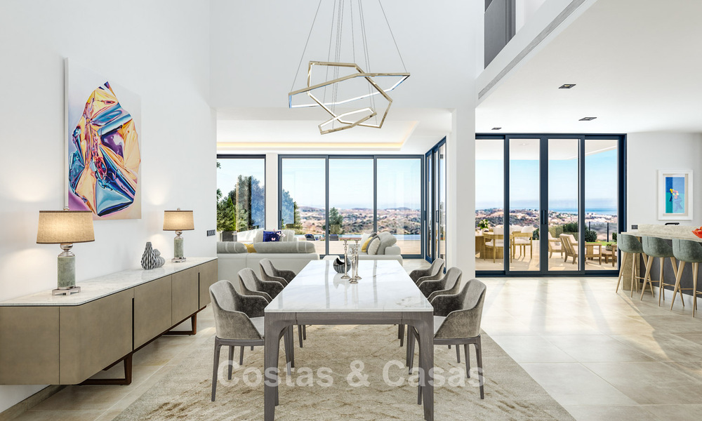 Luxurious, modern new build villa with panoramic sea views for sale, frontline golf in Mijas, Costa del Sol 775017