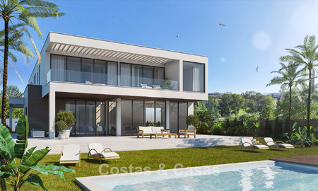 Luxurious, modern new build villa with panoramic sea views for sale, frontline golf in Mijas, Costa del Sol 775019