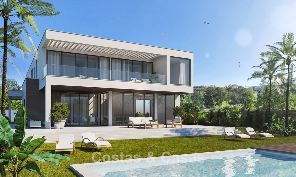Luxurious, modern new build villa with panoramic sea views for sale, frontline golf in Mijas, Costa del Sol 775019
