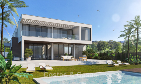 Luxurious, modern new build villa with panoramic sea views for sale, frontline golf in Mijas, Costa del Sol 775019