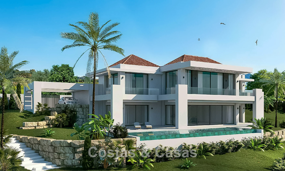 Off-plan new build villa for sale bordering the golf course in Mijas, Costa del Sol 775189