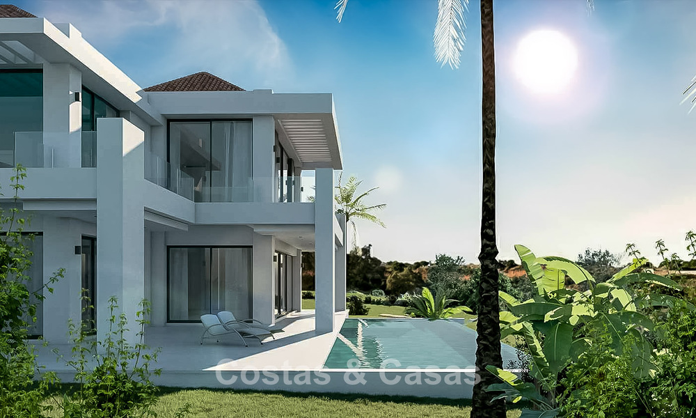 Off-plan new build villa for sale bordering the golf course in Mijas, Costa del Sol 775190