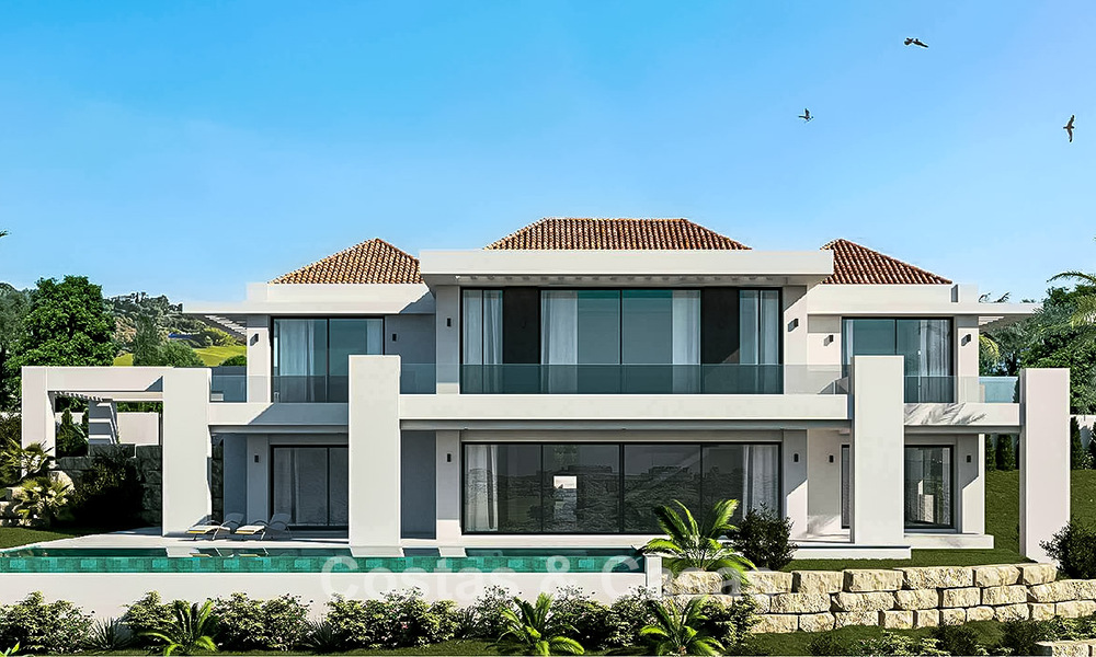 Off-plan new build villa for sale bordering the golf course in Mijas, Costa del Sol 775192