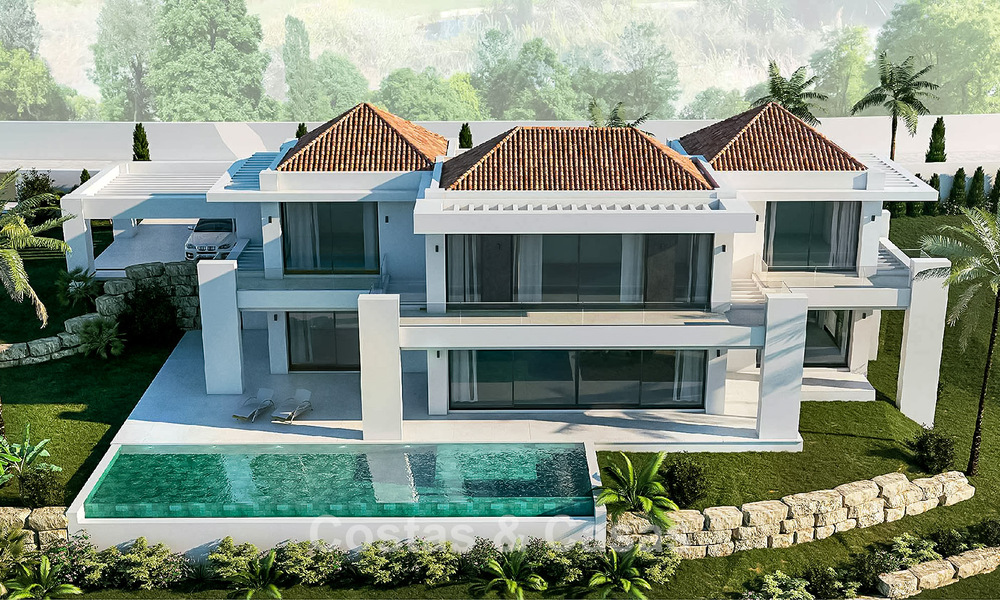 Off-plan new build villa for sale bordering the golf course in Mijas, Costa del Sol 775193