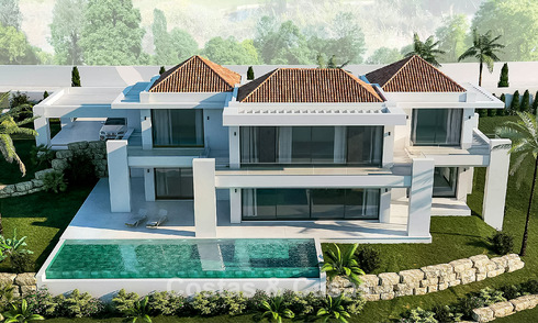 Off-plan new build villa for sale bordering the golf course in Mijas, Costa del Sol 775193