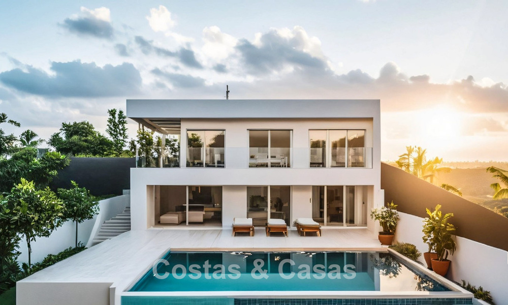 New build luxury villa with breathtaking sea views for sale in the hills of Mijas, Costa del Sol 775331