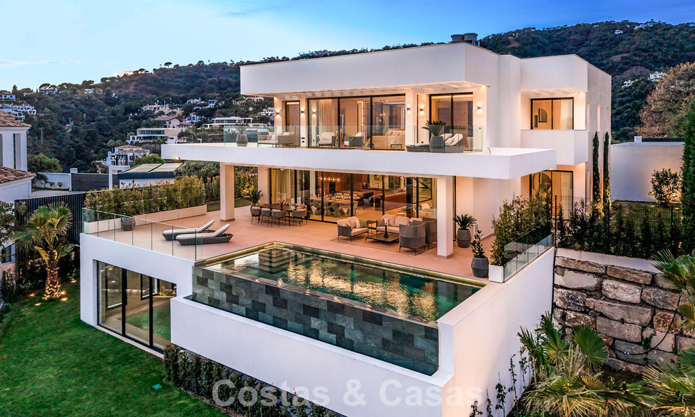 Sophisticated designer villa with magnificent sea views for sale in El Madroñal, Benahavis - Marbella 795614
