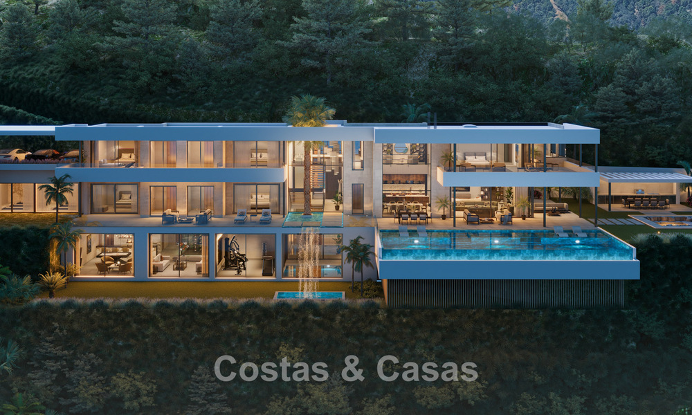 Impressive modern new build villa with breathtaking views for sale in exclusive El Madroñal, Benahavis - Marbella 775276