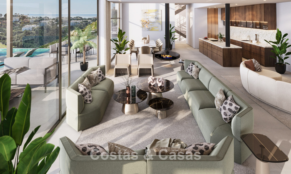 Impressive modern new build villa with breathtaking views for sale in exclusive El Madroñal, Benahavis - Marbella 775277