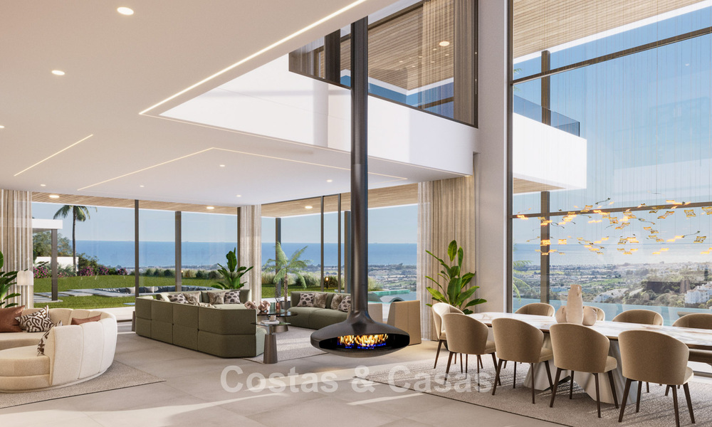 Impressive modern new build villa with breathtaking views for sale in exclusive El Madroñal, Benahavis - Marbella 775279