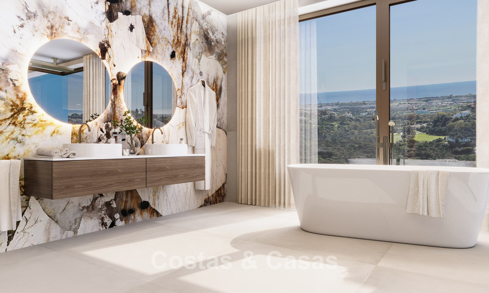 Impressive modern new build villa with breathtaking views for sale in exclusive El Madroñal, Benahavis - Marbella 775281