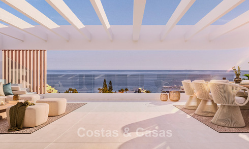 Modern new build apartments for sale close to the beach and with sea views in Estepona West 775325