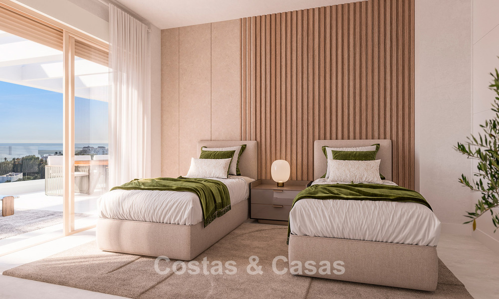 Modern new build apartments for sale close to the beach and with sea views in Estepona West 775328