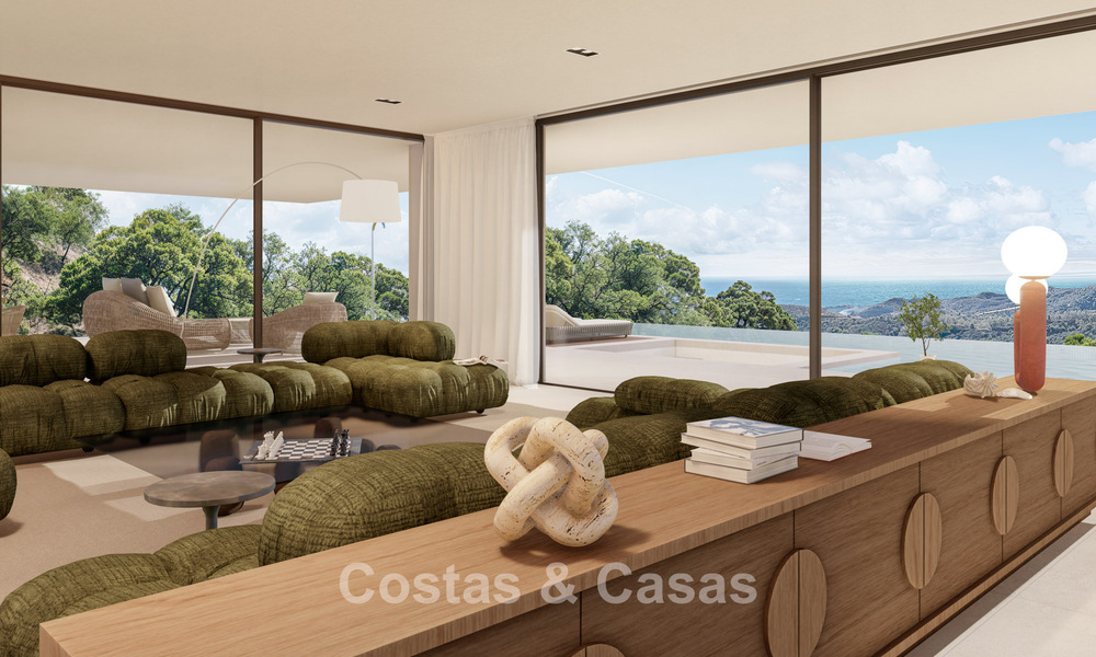Leading designer villa for sale, surrounded by lush greenery, in a prestigious gated community in Benahavis - Marbella 775388